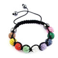 MultiColor Shamballa Armband mit Harz Kristall Perlen BR30